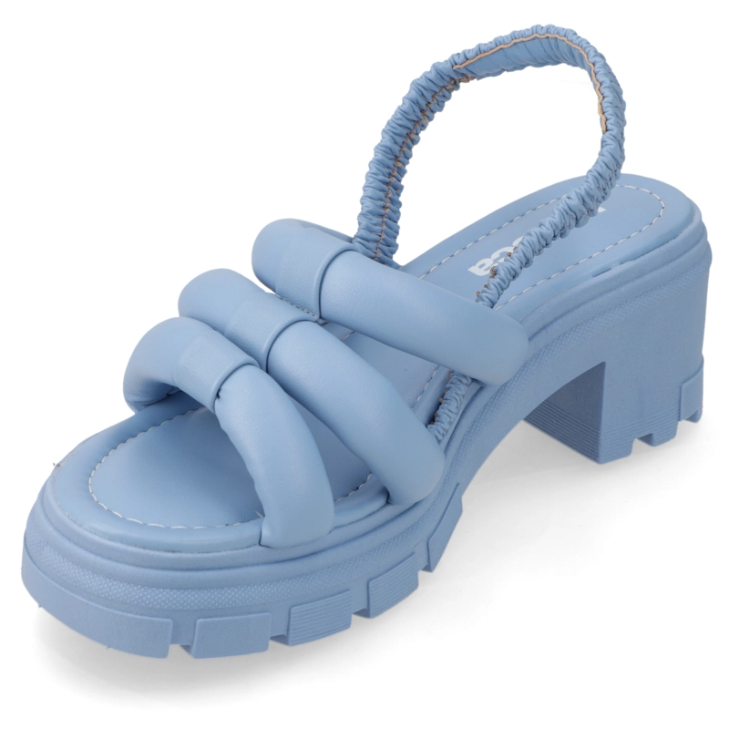 SANDALIATACO ANCHO 7CM MUJER MOLECA ECO CUERO AZUL - 3
