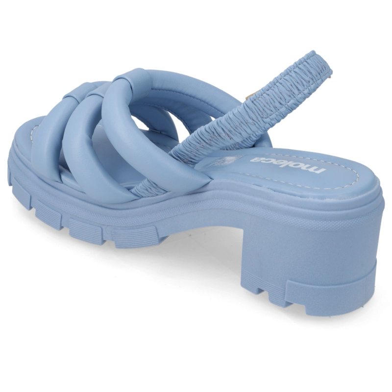 SANDALIATACO ANCHO 7CM MUJER MOLECA ECO CUERO AZUL - 4