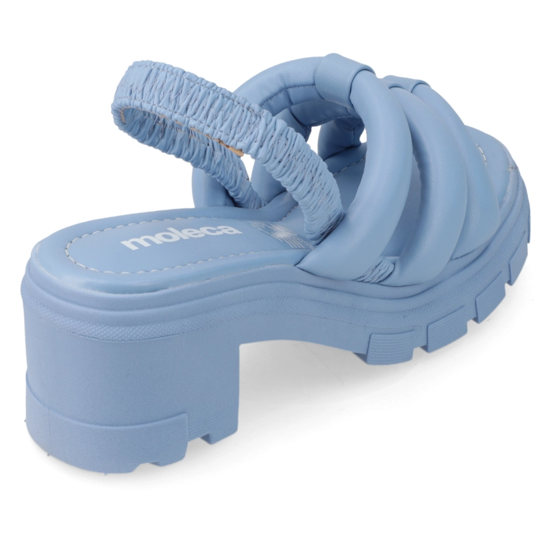 SANDALIATACO ANCHO 7CM MUJER MOLECA ECO CUERO AZUL - 5