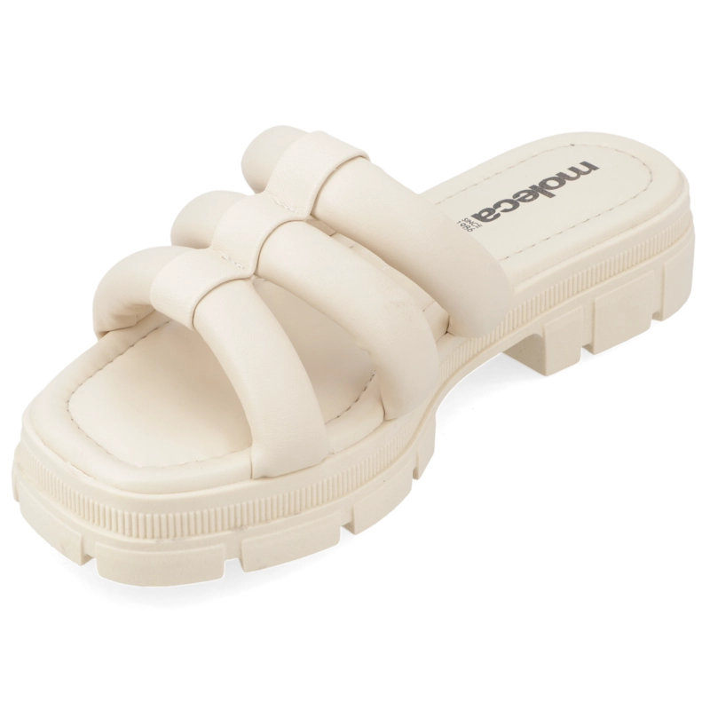 SANDALIA PLANA MUJER MOLECA CREMA - 3