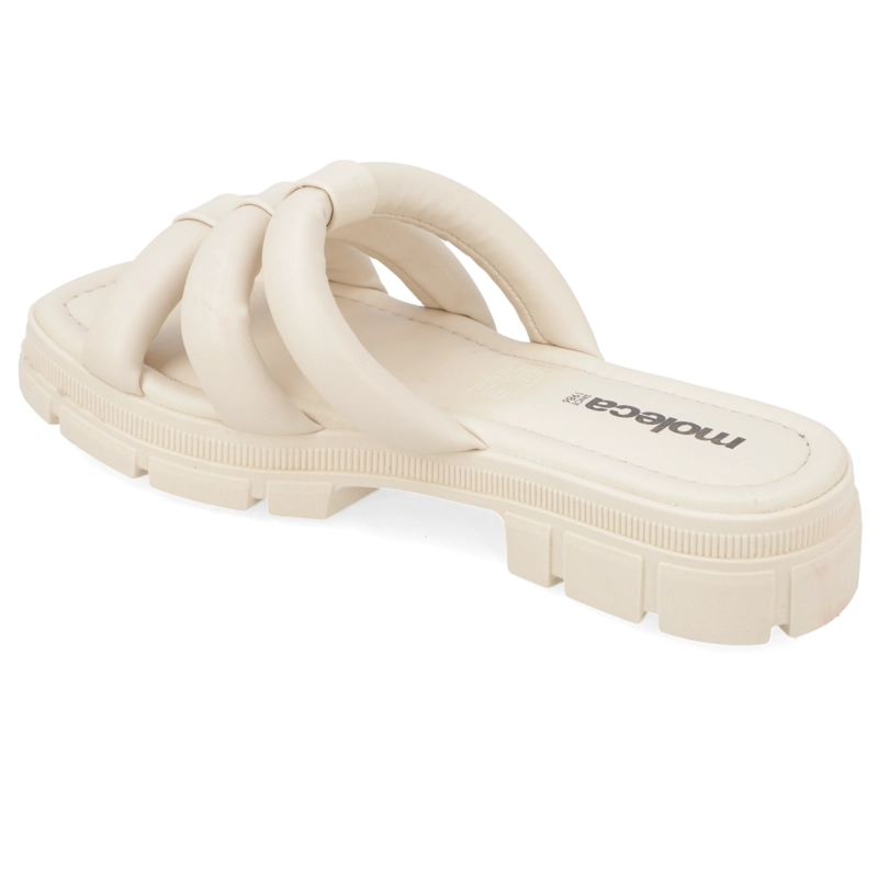 SANDALIA PLANA MUJER MOLECA CREMA - 4