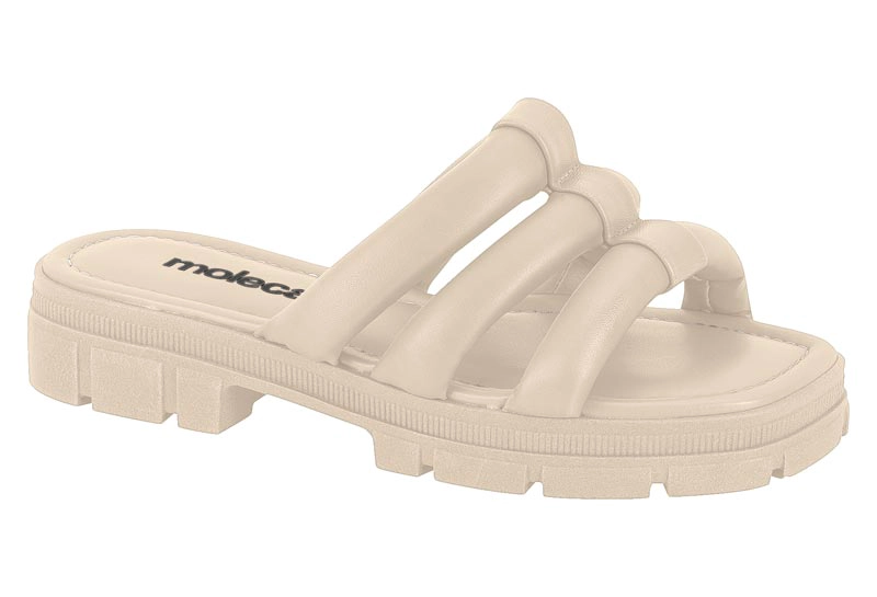 SANDALIA PLANA MUJER MOLECA CREMA - 7