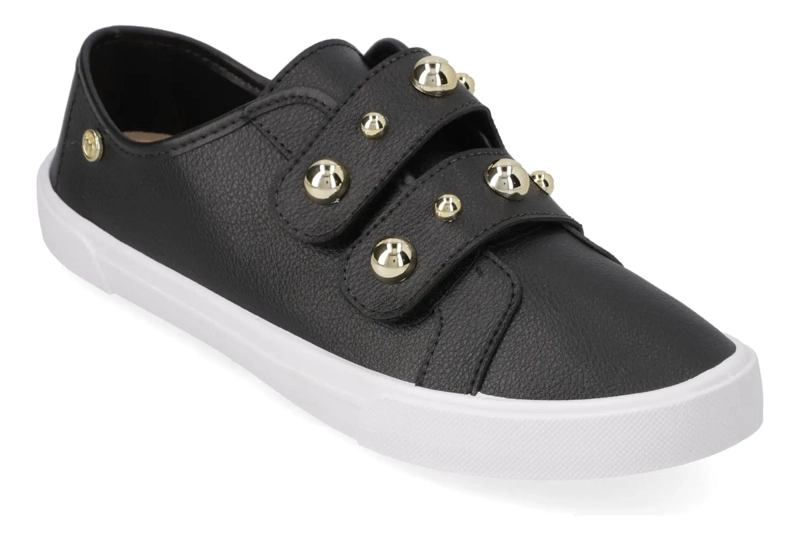 ZAPATILLAS CASUALES NEGROS CON TACHAS MOLECA - 1