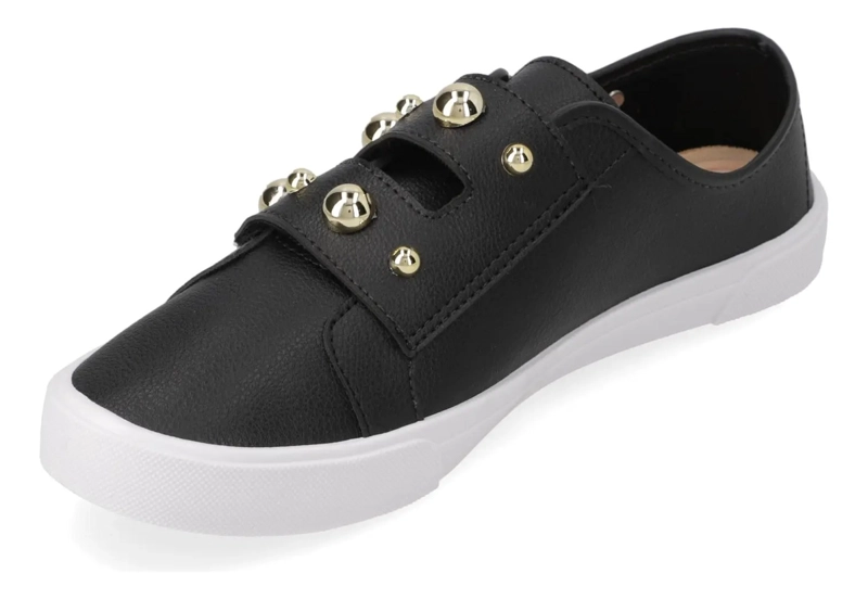 ZAPATILLAS CASUALES NEGROS CON TACHAS MOLECA - 3