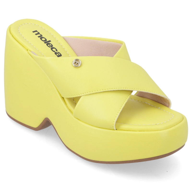 SANDALIA TACO MUJER MOLECA AMARILLO - 1
