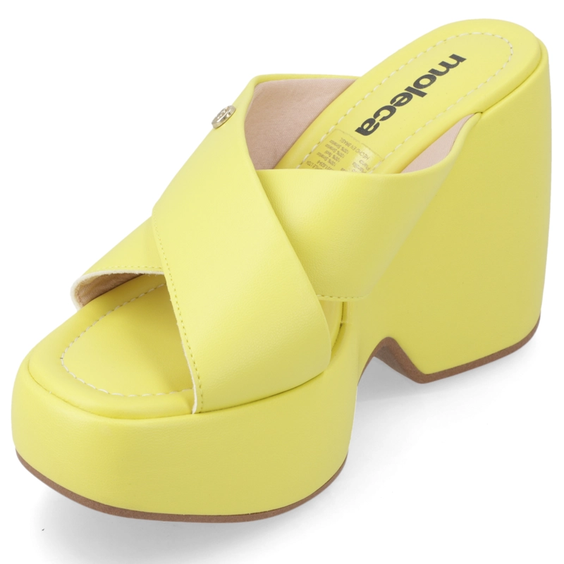 SANDALIA TACO MUJER MOLECA AMARILLO - 3