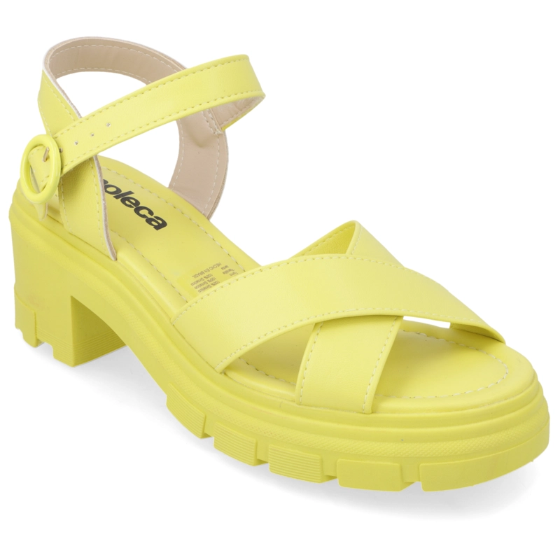 SANDALIA TACO MUJER MOLECA AMARILLO - 1