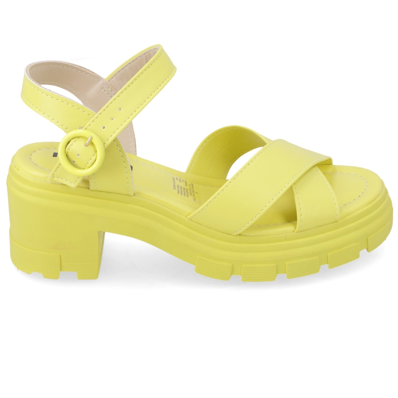 SANDALIA TACO MUJER MOLECA AMARILLO - 2