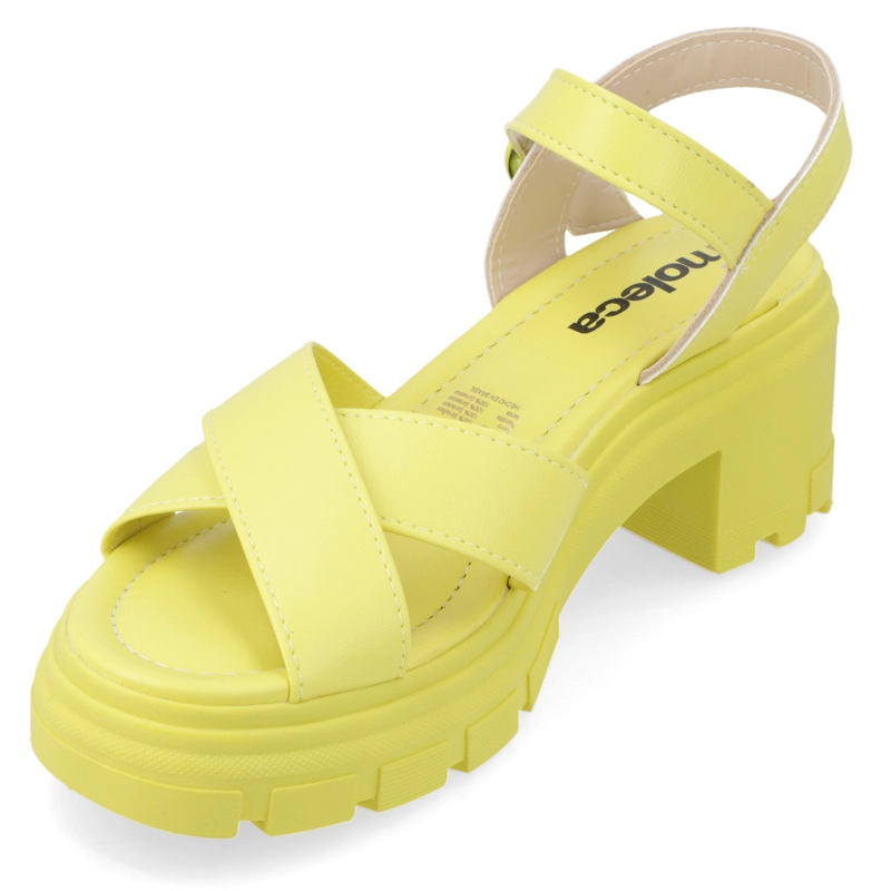 SANDALIA TACO MUJER MOLECA AMARILLO - 3