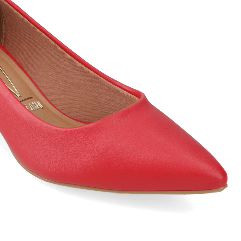 TACONES MUJER VIZZANO ECO CUERO ROJO 5 CM - 6