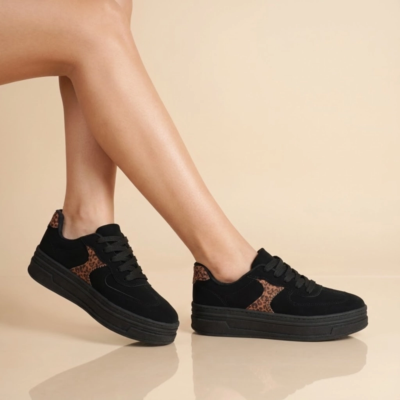 ZAPATILLAS CASUALES NEGRO ANIMAL PRINT BEIRA RIO - 7