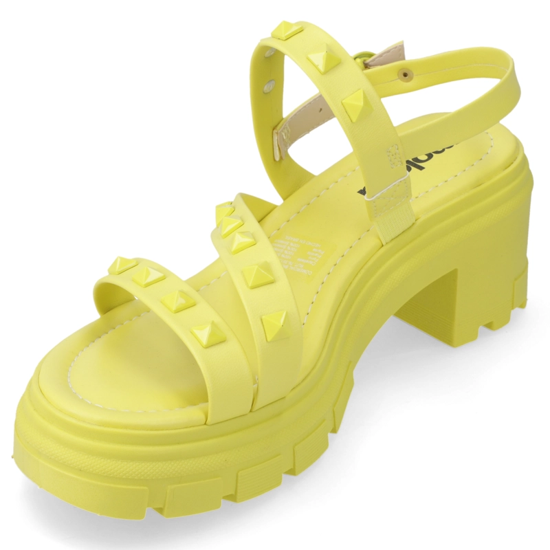 SANDALIA TACO MUJER MOLECA AMARILLO - 3