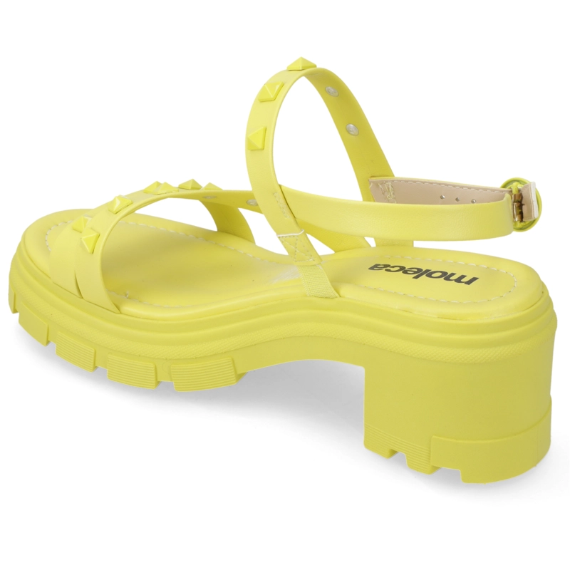 SANDALIA TACO MUJER MOLECA AMARILLO - 4