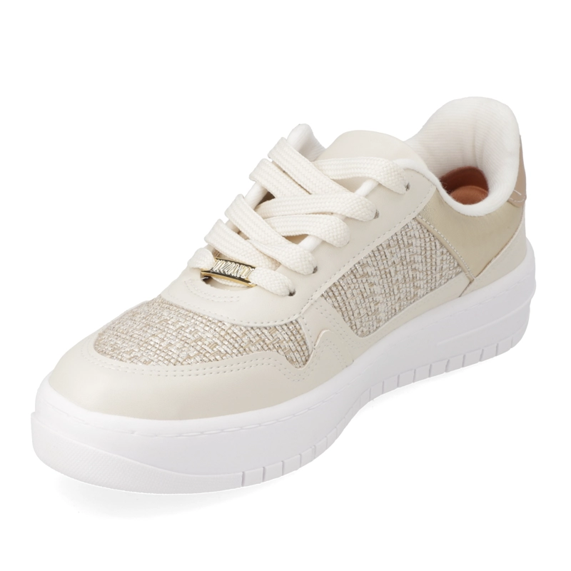 ZAPATILLA CASUAL BLANCO CON DORADO METALIZADO VIZZANO - 3