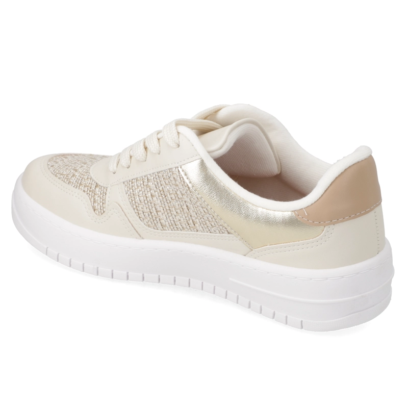 ZAPATILLA CASUAL BLANCO CON DORADO METALIZADO VIZZANO - 4