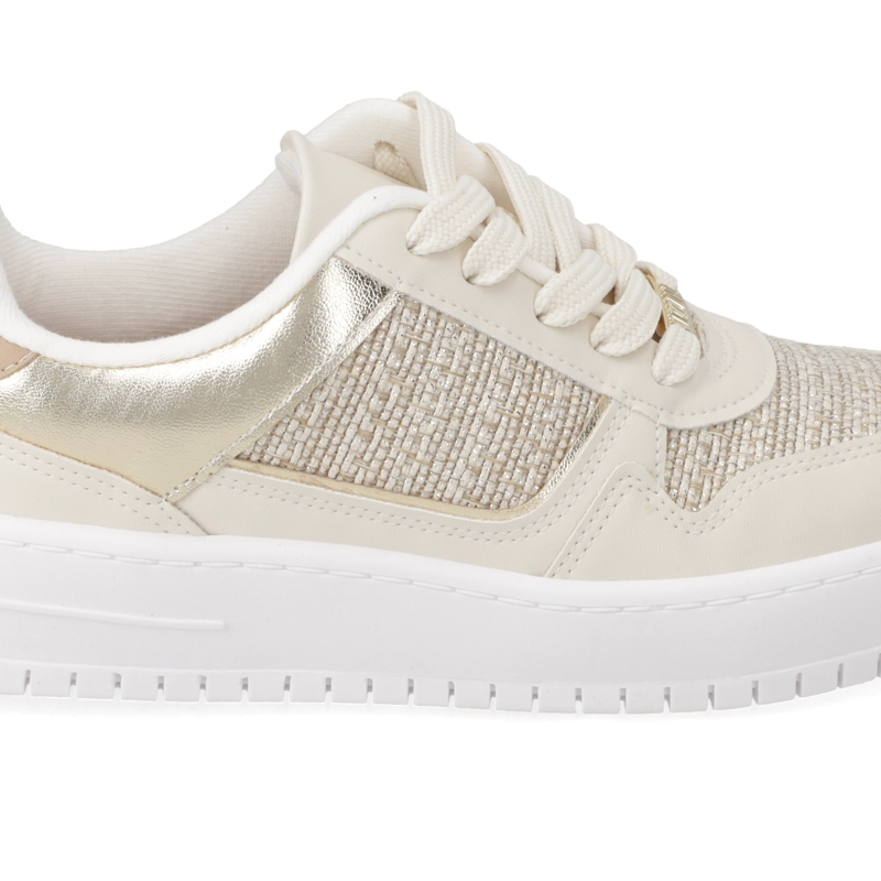 ZAPATILLA CASUAL BLANCO CON DORADO METALIZADO VIZZANO - 6