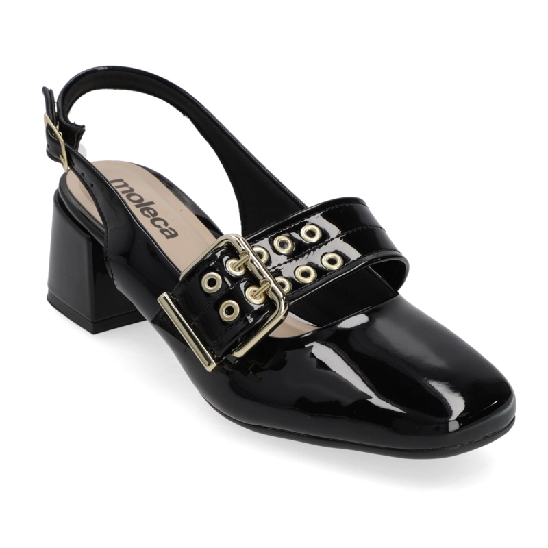 TACO ANCHO 5 CM NEGRO MOLECA - 1