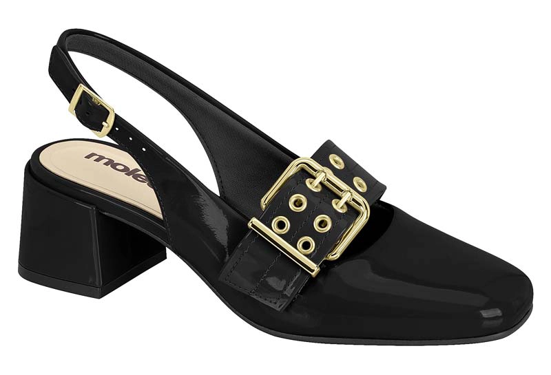 TACO ANCHO 5 CM NEGRO MOLECA - 6