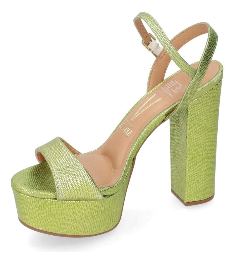 SANDALIA PLATAFORMA MUJER VIZZANO METALIZADO VERDE - 3
