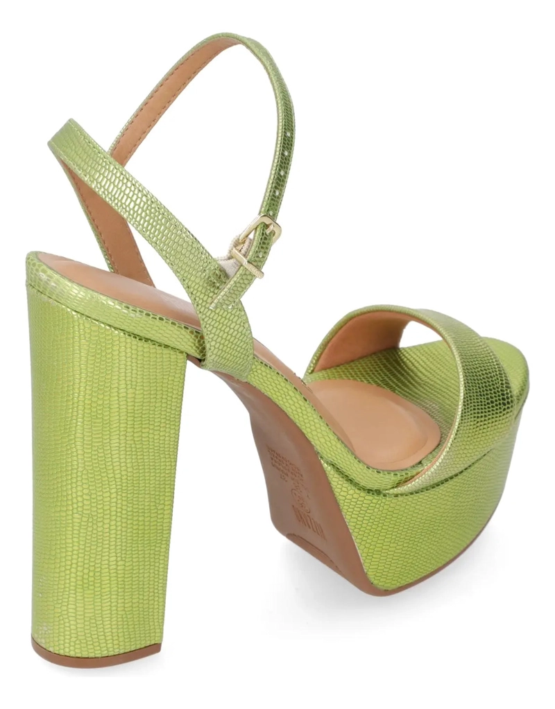 SANDALIA PLATAFORMA MUJER VIZZANO METALIZADO VERDE - 4