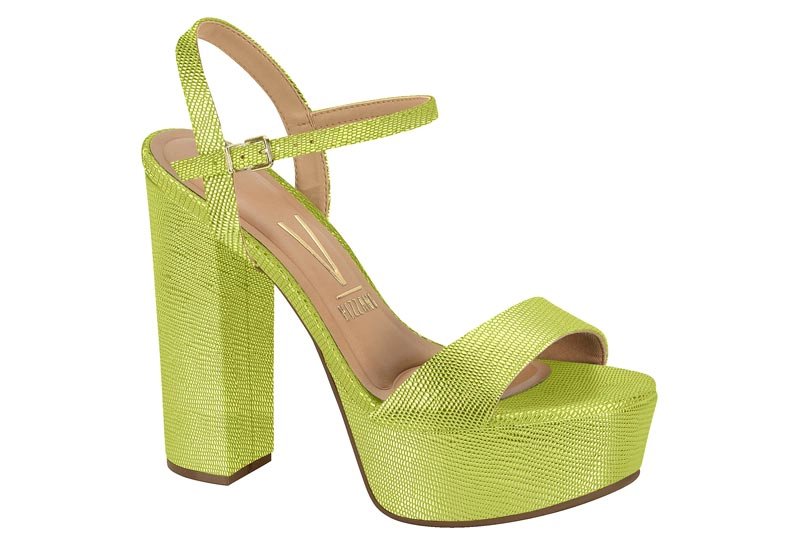 SANDALIA PLATAFORMA MUJER VIZZANO METALIZADO VERDE - 6