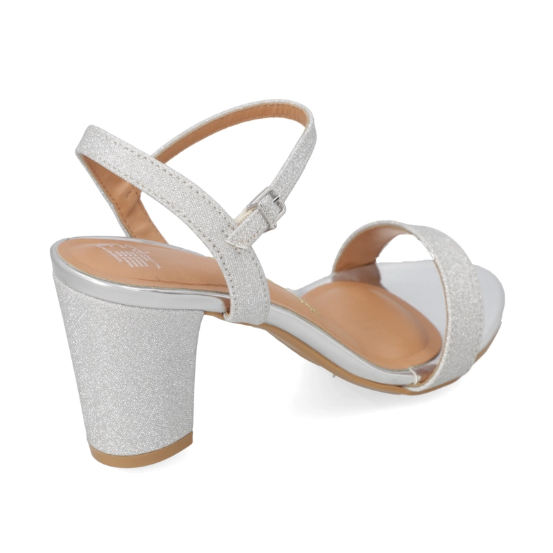 SANDALIA FIESTA TACO ANCHO PLATEADO VIZZANO MUJER - 4
