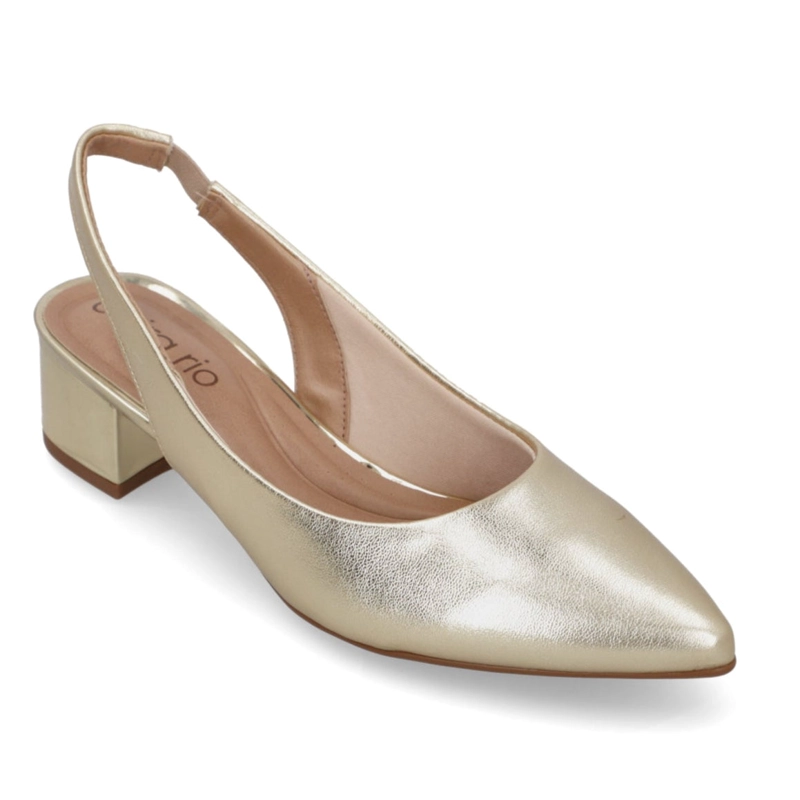 ZAPATO TACO ANCHO BAJO DORADO BEIRA RIO - 1