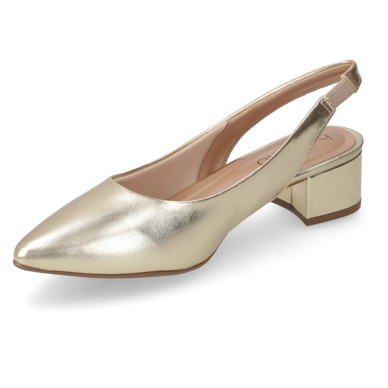 ZAPATO TACO ANCHO BAJO DORADO BEIRA RIO - 3