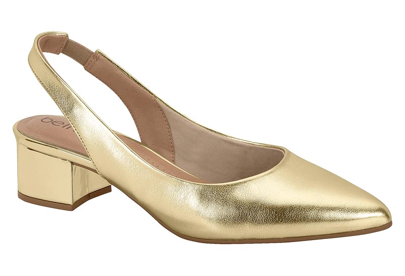 ZAPATO TACO ANCHO BAJO DORADO BEIRA RIO - 6