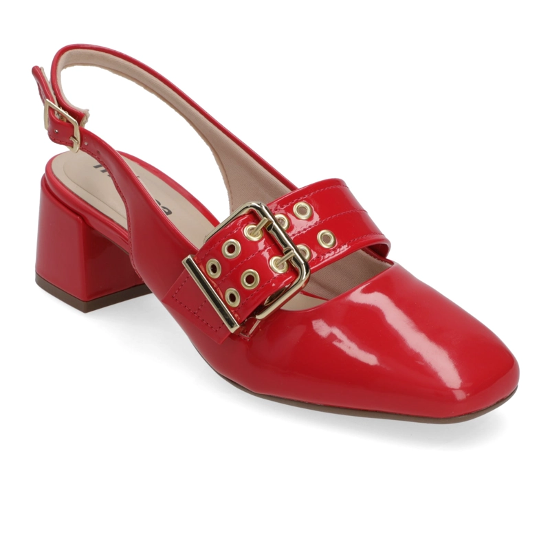 TACO ANCHO 5 CM ROJO MOLECA - 1