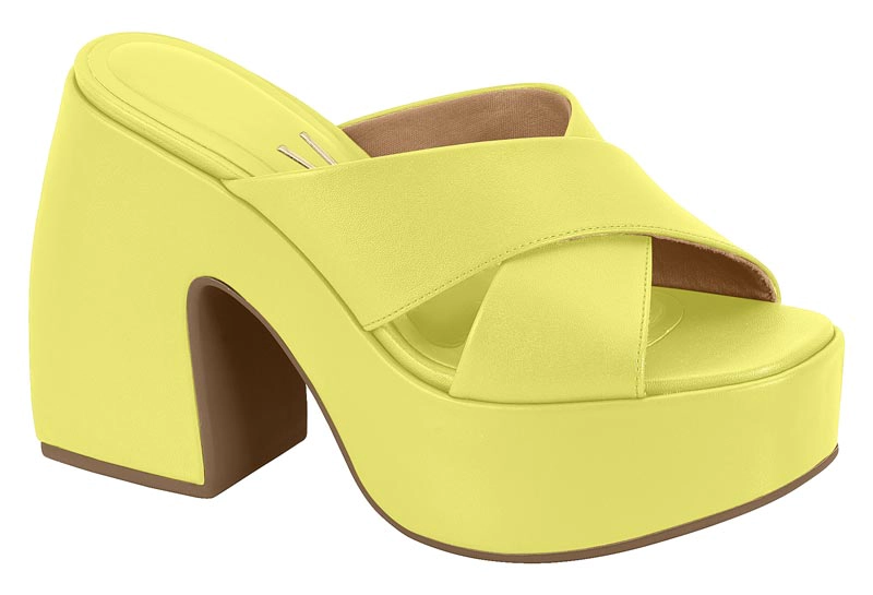 SANDALIA TACO ANCHO 10 CM VIZZANO ECO CUERO AMARILLO - 7