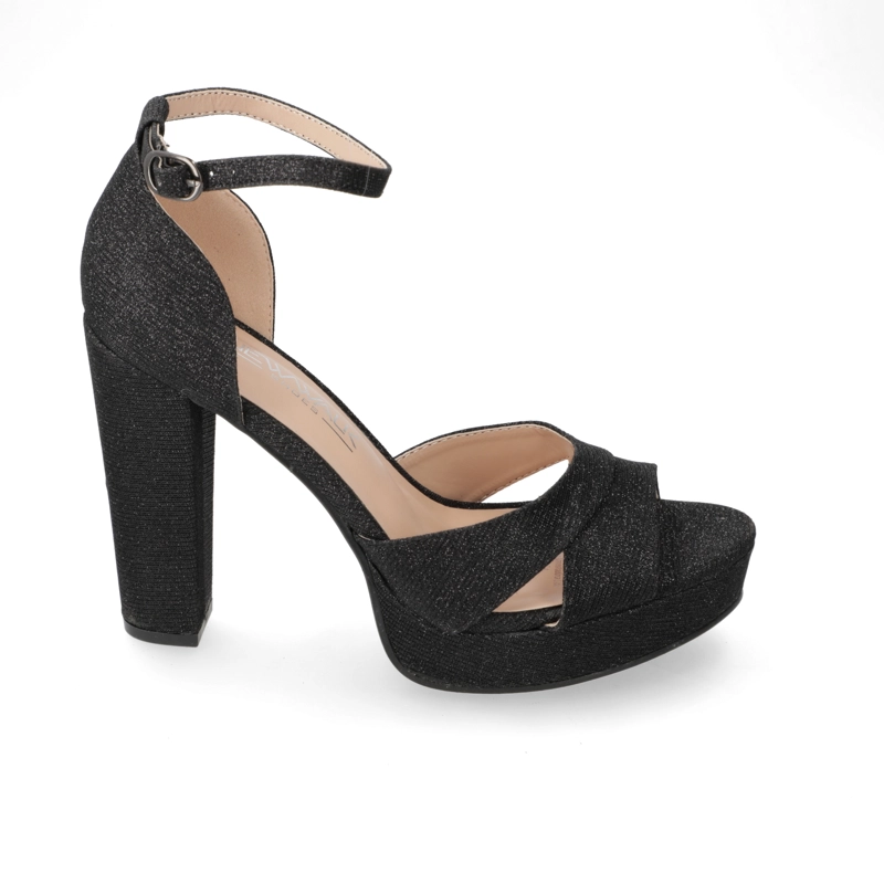 SANDALIA TACO MUJER NEW WALK NEGRO - 2