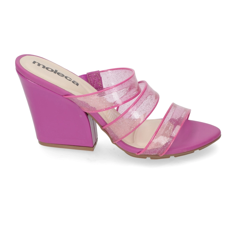 SANDALIA TACO MUJER MOLECA FUCSIA - 1