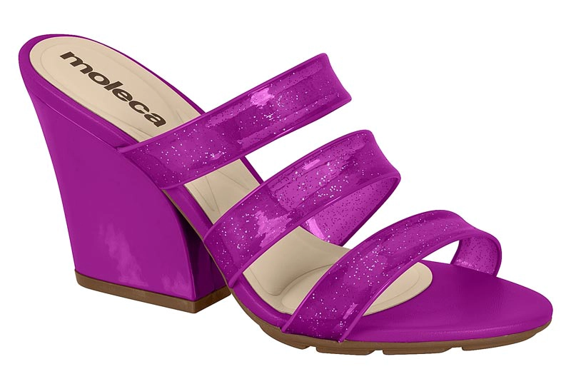 SANDALIA TACO MUJER MOLECA FUCSIA - 6