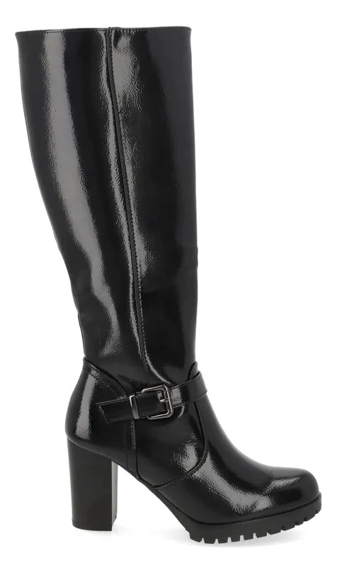 BOTA MUJER TACO ANCHO NEGRO NEW WALK - 1