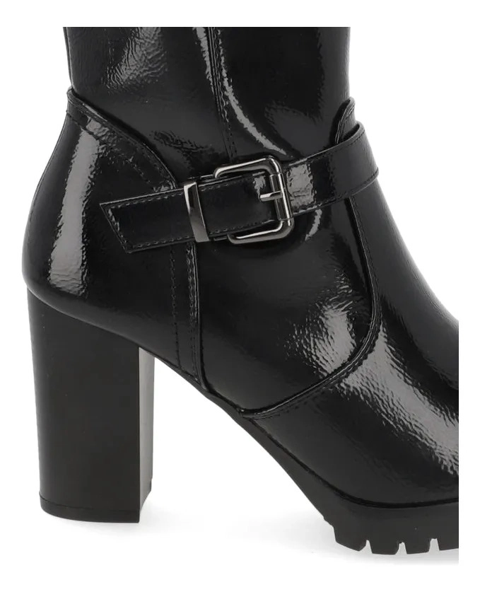 BOTA MUJER TACO ANCHO NEGRO NEW WALK - 7