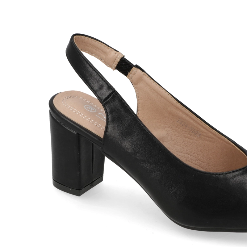 TACO ANCHO SLINGBACK NEGRO - 5