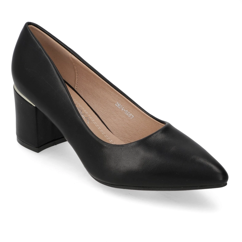 ZAPATO TACO ANCHO NEGRO CLASICO - 1