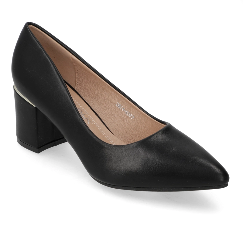 ZAPATO TACO ANCHO NEGRO CLASICO - 2