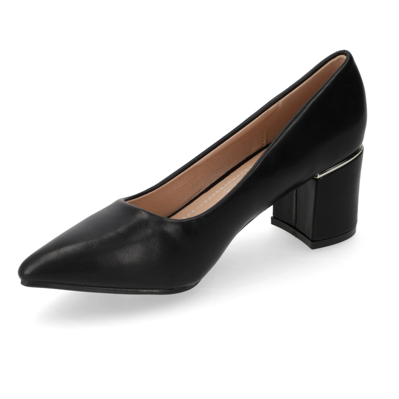 ZAPATO TACO ANCHO NEGRO CLASICO - 3