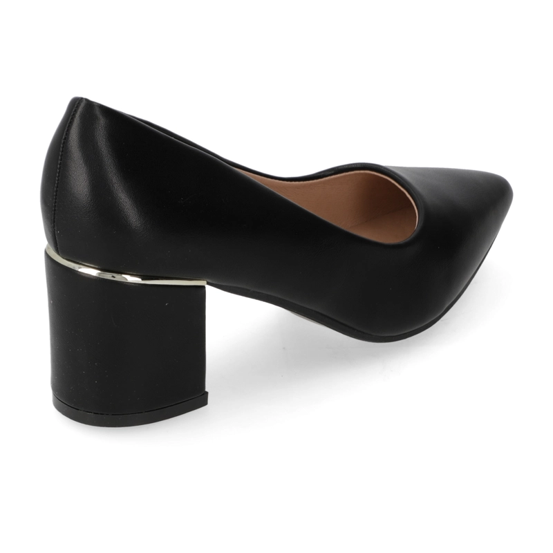 ZAPATO TACO ANCHO NEGRO CLASICO - 4