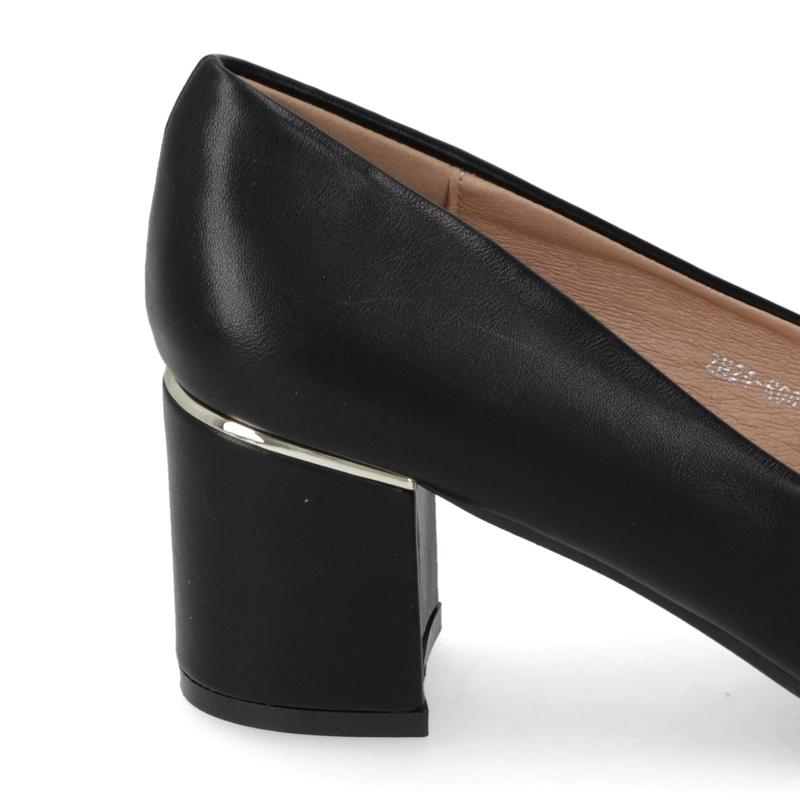 ZAPATO TACO ANCHO NEGRO CLASICO - 5