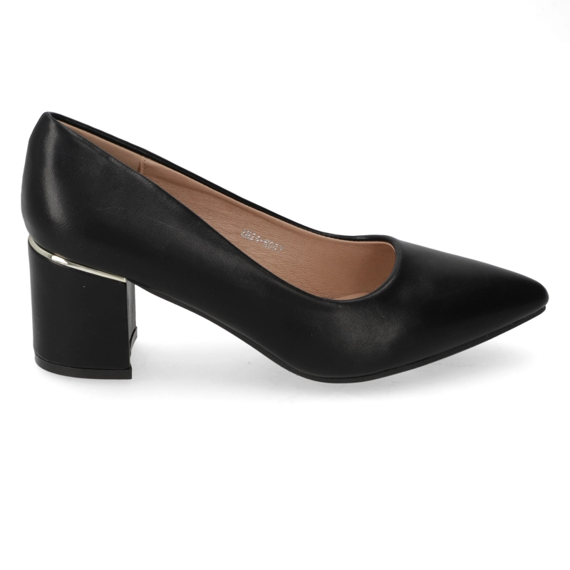 ZAPATO TACO ANCHO NEGRO CLASICO - 6