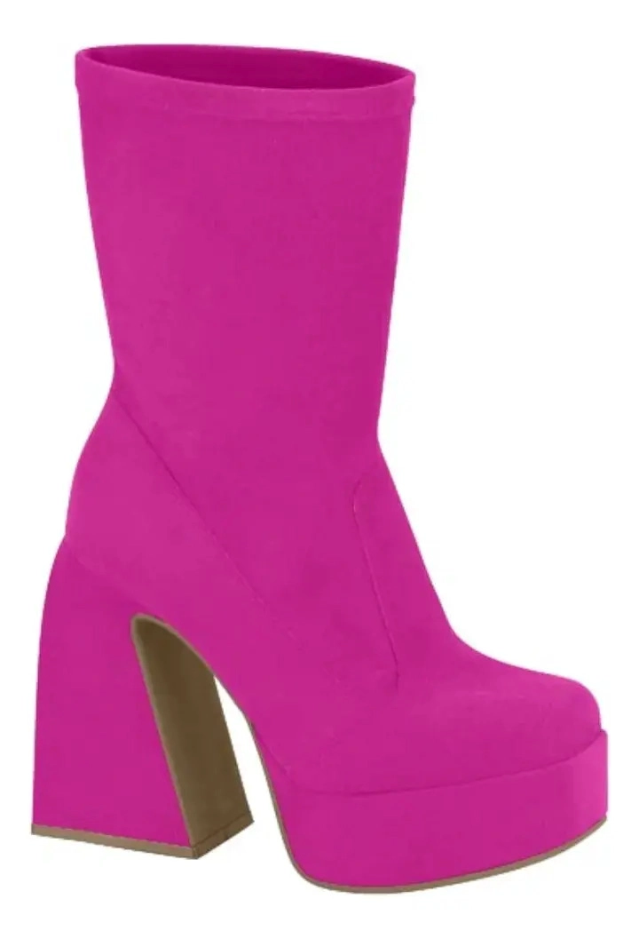 BOTIN VIZZANO TACO ANCHO 10 CM FUCSIA - 1