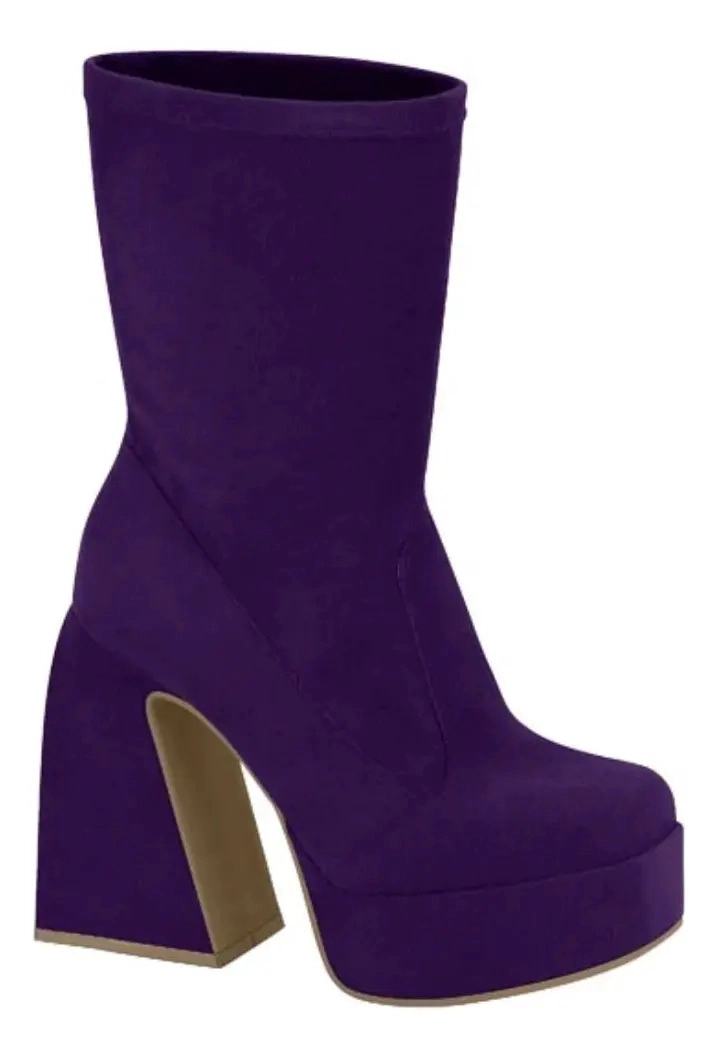 BOTIN VIZZANO TACO ANCHO 10 CM VIOLETA - 1