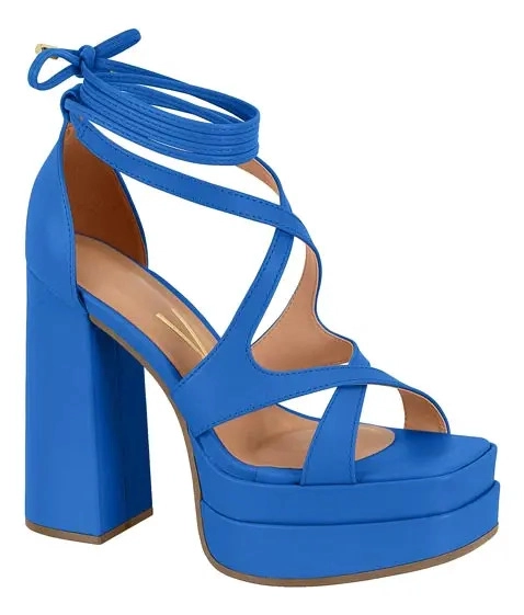 SANDALIA PLATAFORMA VIZZANO ECO CUERO AZUL - 1