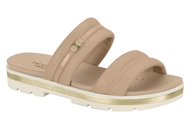 SANDALIA PLANA MUJER MODARE BEIGE - 1