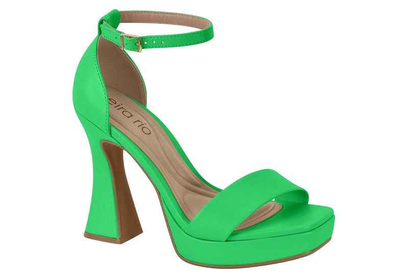 SANDALIA TOBILLO TACO ANCHO 10 CM BEIRA RIO ECO CUERO VERDE - 3