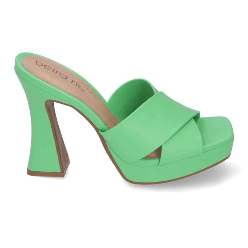 SANDALIA TACO ANCHO 10 CM BEIRA RIO ECO CUERO VERDE - 2