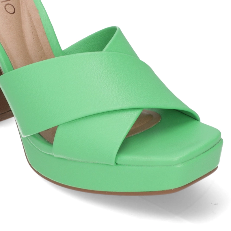 SANDALIA TACO ANCHO 10 CM BEIRA RIO ECO CUERO VERDE - 5